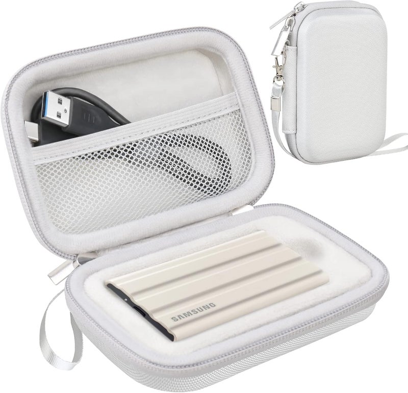 Lacdo Hard Carrying Case for Samsung T7 Shield/Samsung T7 / Touch Portable Solid State Drives 500GB 1TB 2TB 4TB USB 3.2 External SSD Hard EVA Shockproof Storage Travel Bag, Gray - Image 1